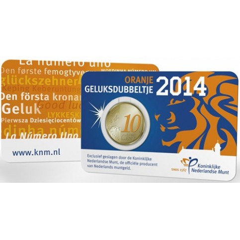 Pays-Bas 2014 - Coincard euro "Porte-bonheur" en couleur