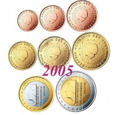 Pays-Bas 2005 : serie de 1 cent a 2 euros