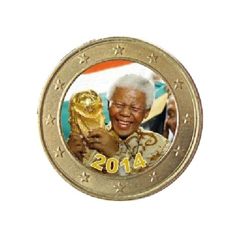 Nelson Mandela 'Coupe du Monde 2014' - 1 euro domé couleur
