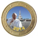 Pape François à Fatima 2014 - 1 euro domé couleur