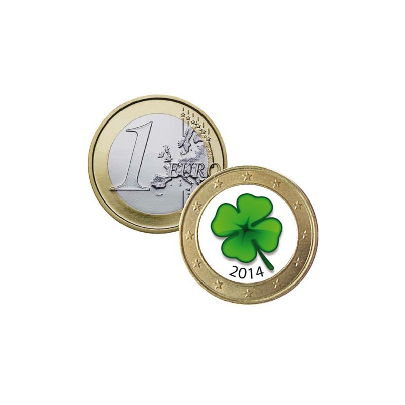 Trefle 4 Feuilles 1 Euro Dome En Couleur Trefle 4 Feuilles 1 Euro Dome En Couleur